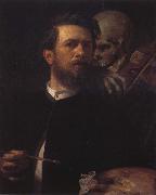 Arnold Bucklin Self-Portrait iwh Death Playing the Violin oil on canvas